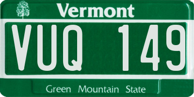 VT license plate VUQ149