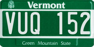 VT license plate VUQ152