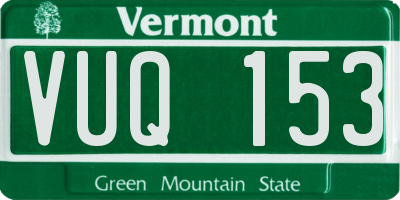 VT license plate VUQ153