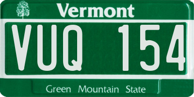 VT license plate VUQ154