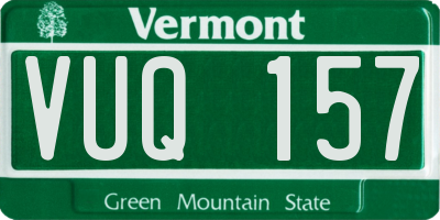VT license plate VUQ157