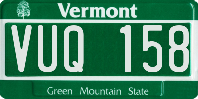 VT license plate VUQ158
