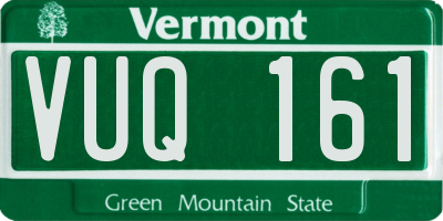 VT license plate VUQ161