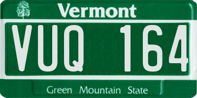 VT license plate VUQ164