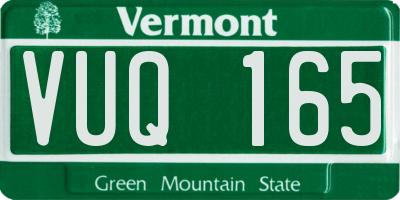 VT license plate VUQ165