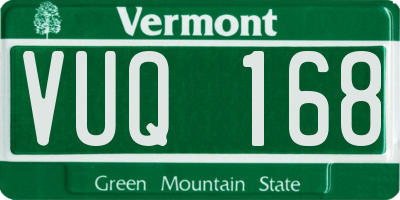 VT license plate VUQ168