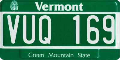 VT license plate VUQ169