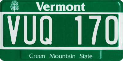 VT license plate VUQ170