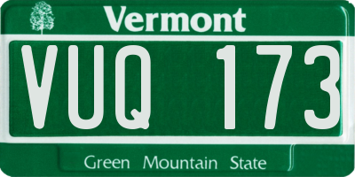 VT license plate VUQ173