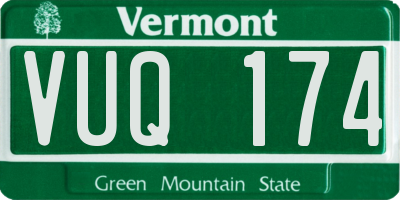 VT license plate VUQ174