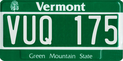 VT license plate VUQ175