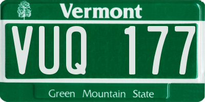 VT license plate VUQ177