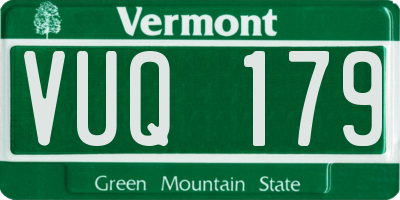 VT license plate VUQ179