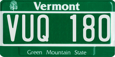 VT license plate VUQ180