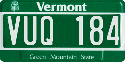 VT license plate VUQ184