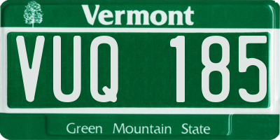 VT license plate VUQ185