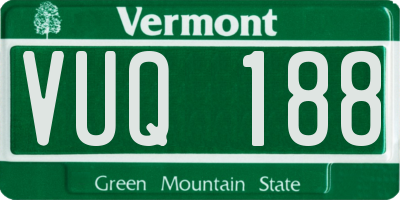 VT license plate VUQ188