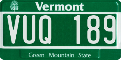VT license plate VUQ189