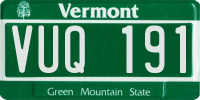 VT license plate VUQ191