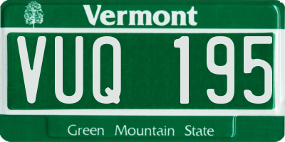 VT license plate VUQ195