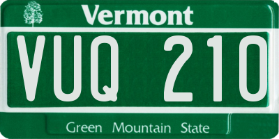 VT license plate VUQ210