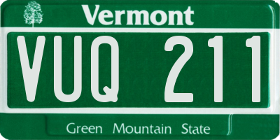 VT license plate VUQ211
