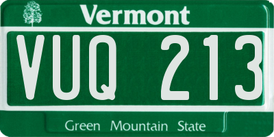 VT license plate VUQ213