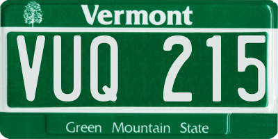 VT license plate VUQ215