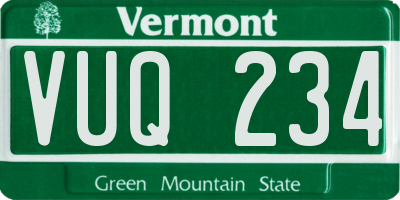 VT license plate VUQ234