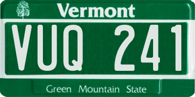VT license plate VUQ241