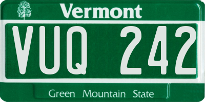 VT license plate VUQ242