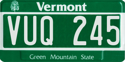 VT license plate VUQ245