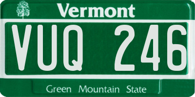 VT license plate VUQ246