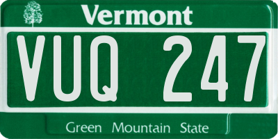 VT license plate VUQ247