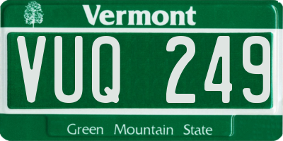 VT license plate VUQ249