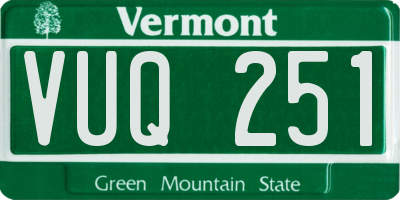 VT license plate VUQ251