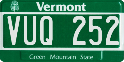 VT license plate VUQ252
