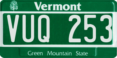 VT license plate VUQ253