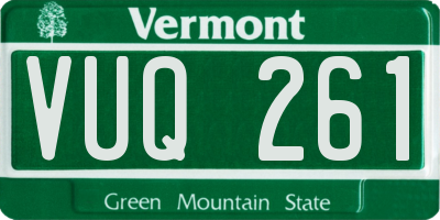 VT license plate VUQ261
