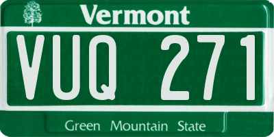 VT license plate VUQ271