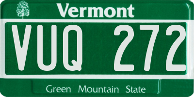 VT license plate VUQ272