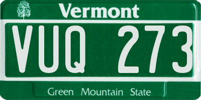 VT license plate VUQ273