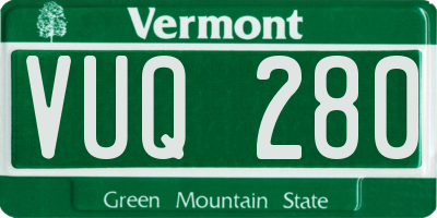 VT license plate VUQ280
