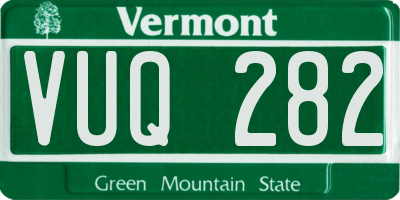 VT license plate VUQ282