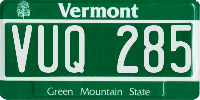 VT license plate VUQ285