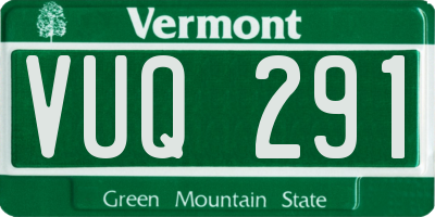 VT license plate VUQ291