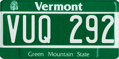 VT license plate VUQ292