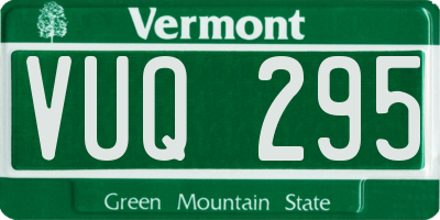 VT license plate VUQ295
