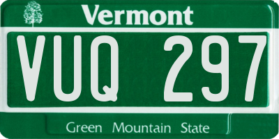 VT license plate VUQ297