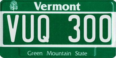VT license plate VUQ300